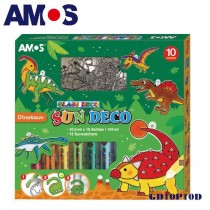 AMOS 10色侏儸恐龍主題吊飾玻璃彩繪膠