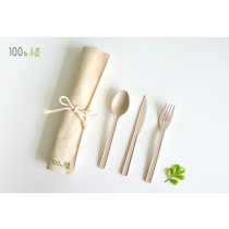 【100%植】環保餐具袋+甘蔗餐具組合(一組)